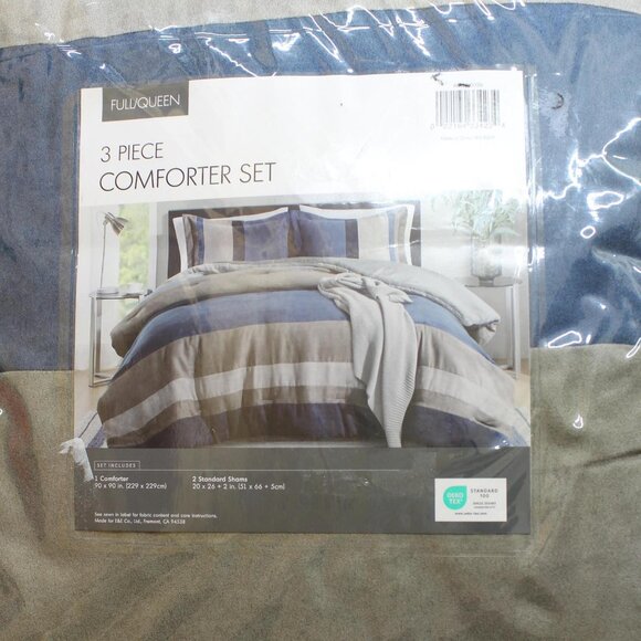 NWT Comfort Spaces 3-Piece Luxe Microsuede Comforter Set Blue Multi Full / Queen - Picture 8 of 8